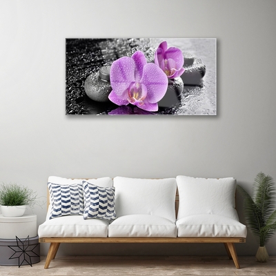 Foto schilderij op glas Orchideebloemen orchid spa