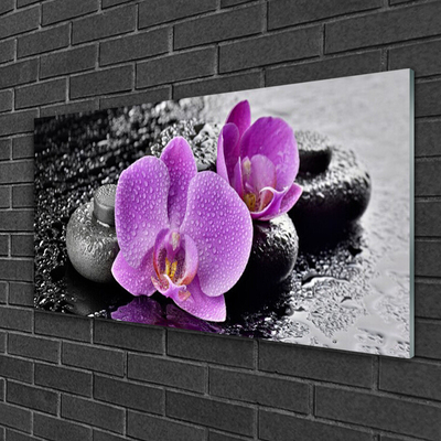 Foto schilderij op glas Orchideebloemen orchid spa