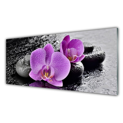 Foto schilderij op glas Orchideebloemen orchid spa