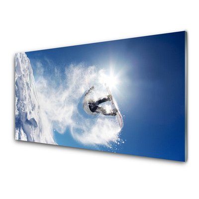 Foto schilderij op glas Snowboarden winter snow sports