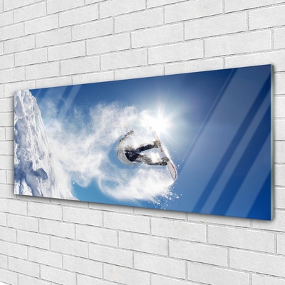 Foto schilderij op glas Snowboarden winter snow sports