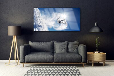 Foto schilderij op glas Snowboarden winter snow sports