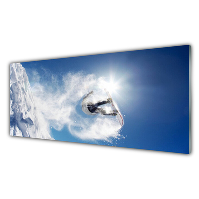 Foto schilderij op glas Snowboarden winter snow sports