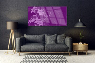 Foto schilderij op glas Abstract flowers kunst