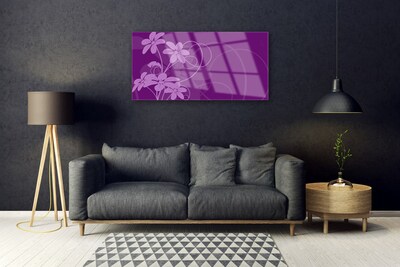 Foto schilderij op glas Abstract flowers kunst