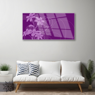 Foto schilderij op glas Abstract flowers kunst