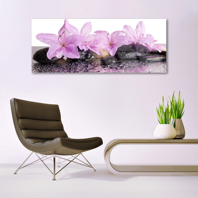 Foto schilderij op glas Bloemen van de waterlelie rosa