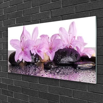 Foto schilderij op glas Bloemen van de waterlelie rosa