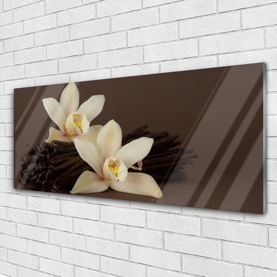Foto schilderij op glas Bloemen vanilla kitchen