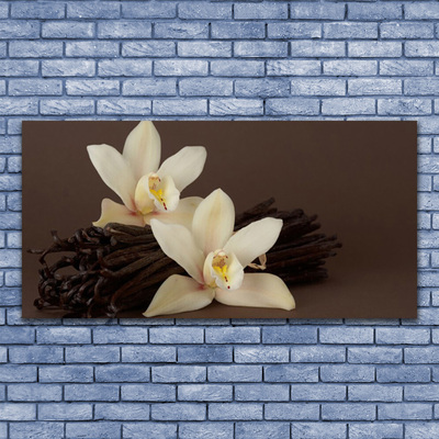 Foto schilderij op glas Bloemen vanilla kitchen