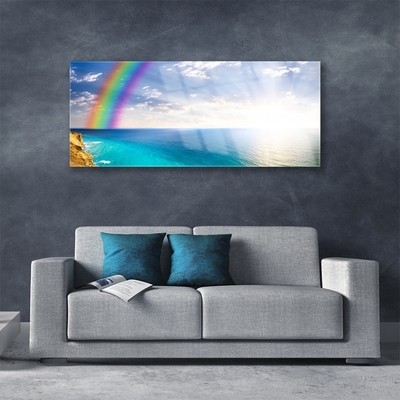 Foto schilderij op glas Rainbow sea landscape ons