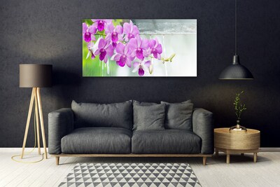 Foto schilderij op glas Orchids nature drops