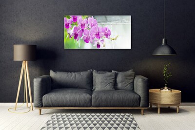 Foto schilderij op glas Orchids nature drops