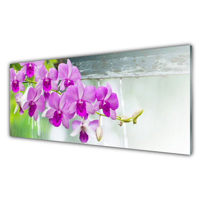 Foto schilderij op glas Orchids nature drops