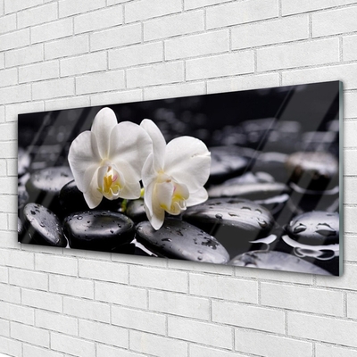 Foto schilderij op glas Zen white orchid spa