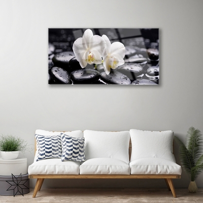 Foto schilderij op glas Zen white orchid spa