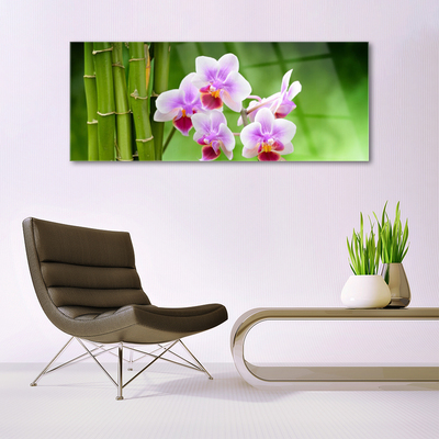 Foto schilderij op glas Bamboo orchid bloemen zen