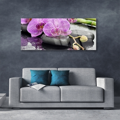 Foto schilderij op glas Orchidee orchidee zen spa