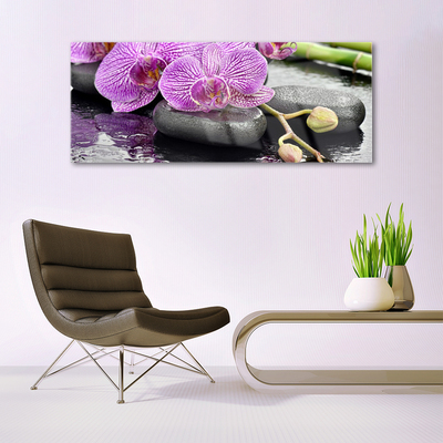 Foto schilderij op glas Orchidee orchidee zen spa