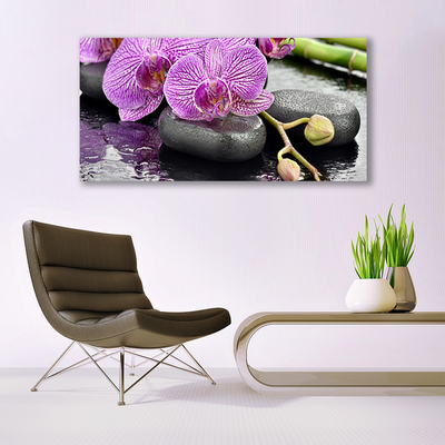 Foto schilderij op glas Orchidee orchidee zen spa