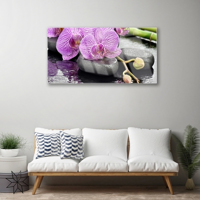 Foto schilderij op glas Orchidee orchidee zen spa