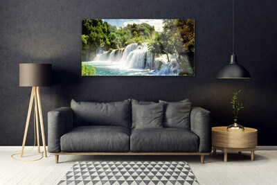 Foto schilderij op glas Boswaterval nature