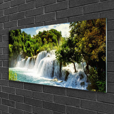 Foto schilderij op glas Boswaterval nature