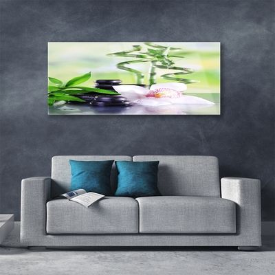 Foto schilderij op glas Bamboo orchid zen spa