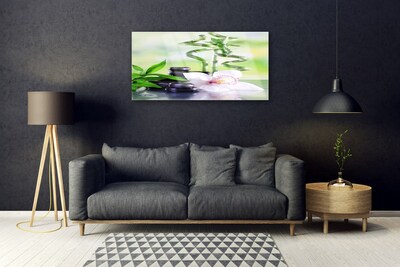 Foto schilderij op glas Bamboo orchid zen spa