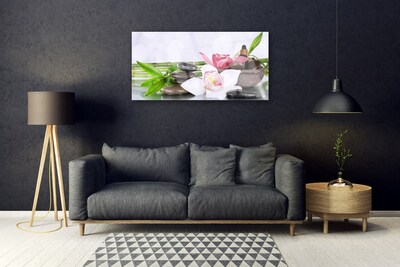 Foto schilderij op glas Bamboo orchid flowers