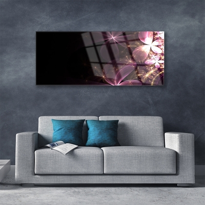 Foto schilderij op glas Abstract flowers kunst