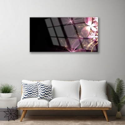 Foto schilderij op glas Abstract flowers kunst