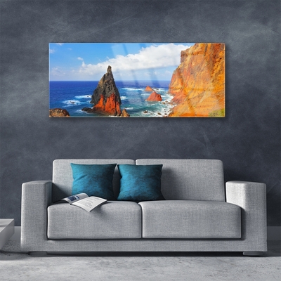 Foto schilderij op glas Cliff sea coast