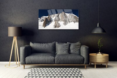Foto schilderij op glas Sneeuw bergpieken