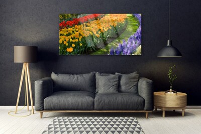 Foto schilderij op glas Tulpen bloemen garden