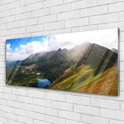 Foto schilderij op glas Mountain meadow landscape