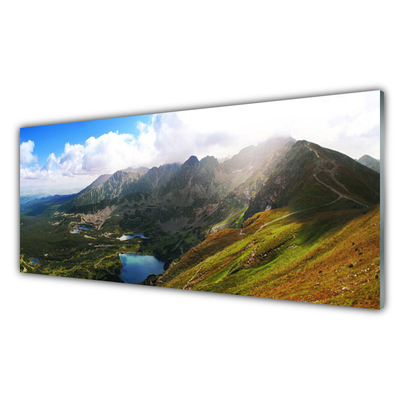 Foto schilderij op glas Mountain meadow landscape