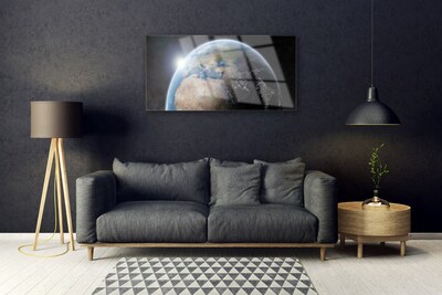 Foto schilderij op glas Planet earth universe