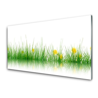 Foto schilderij op glas Natuur grass bloemen