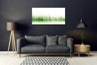 Foto schilderij op glas Natuur grass bloemen