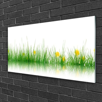 Foto schilderij op glas Natuur grass bloemen