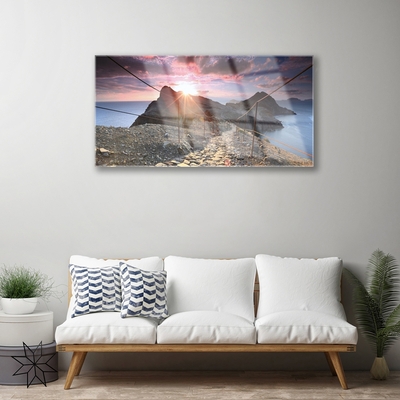 Foto schilderij op glas Mountain west cliff path