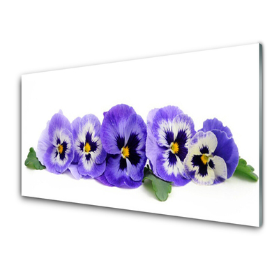 Foto schilderij op glas Bloemblaadjes pansies