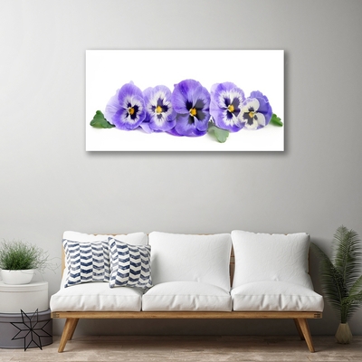 Foto schilderij op glas Bloemblaadjes pansies