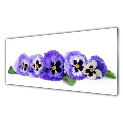 Foto schilderij op glas Bloemblaadjes pansies