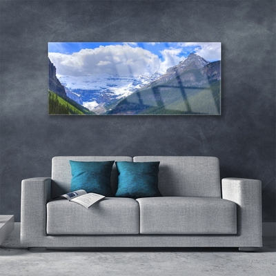 Foto schilderij op glas Het landschap van bergen
