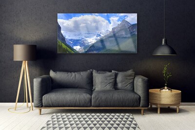 Foto schilderij op glas Het landschap van bergen