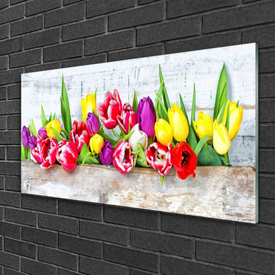 Foto schilderij op glas Tulpen bloemen nature