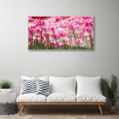 Foto schilderij op glas Tulpen bloemen nature