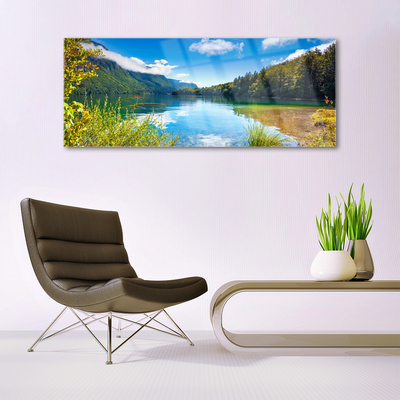 Foto schilderij op glas Natuur bergen forest lake